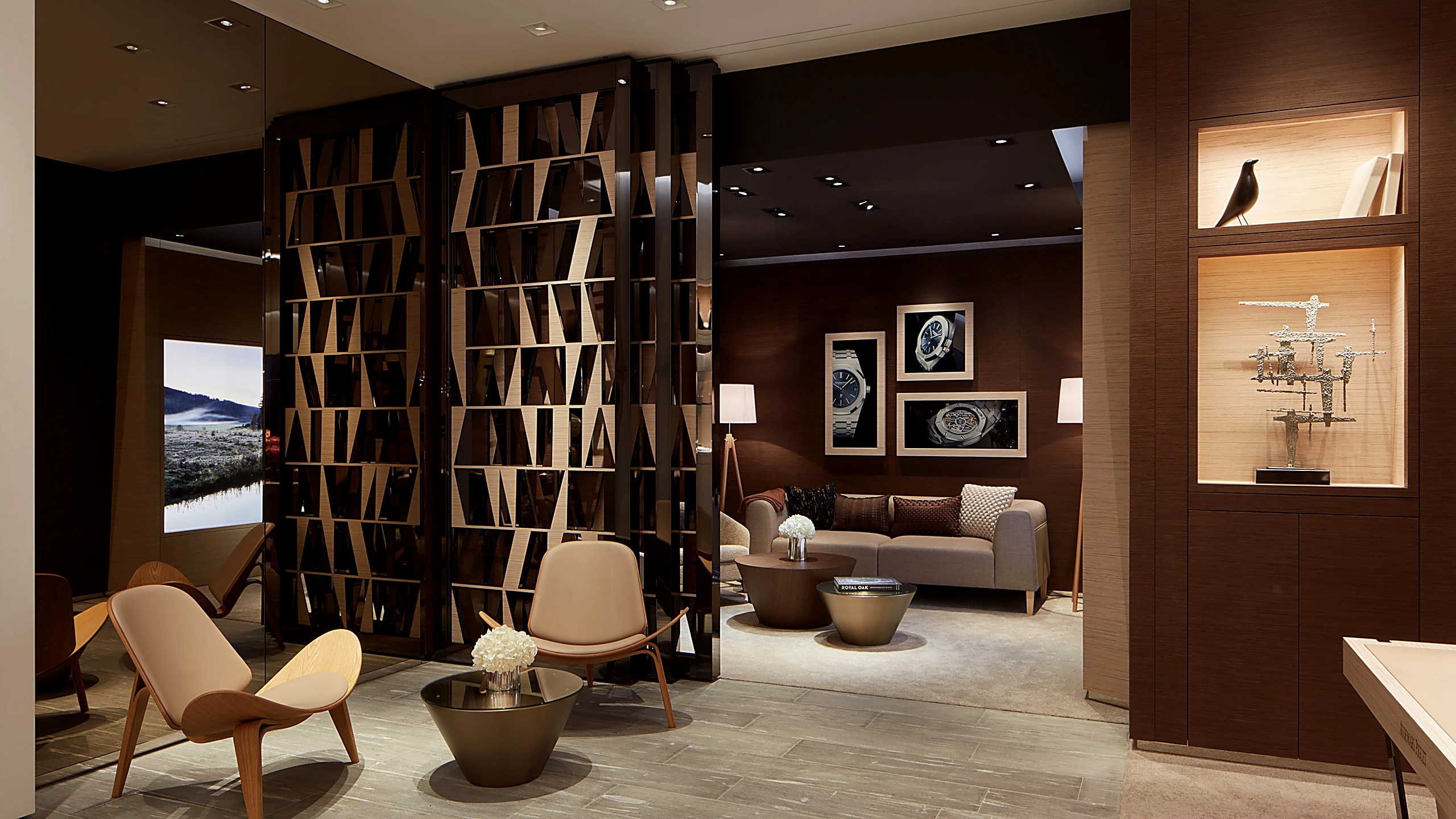 Private collectors lounge and VIP salon interior at Audemars Piguet Boutique Dubai