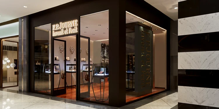 F.P. Journe luxury watch boutique façade in Fashion Avenue at The Dubai Mall