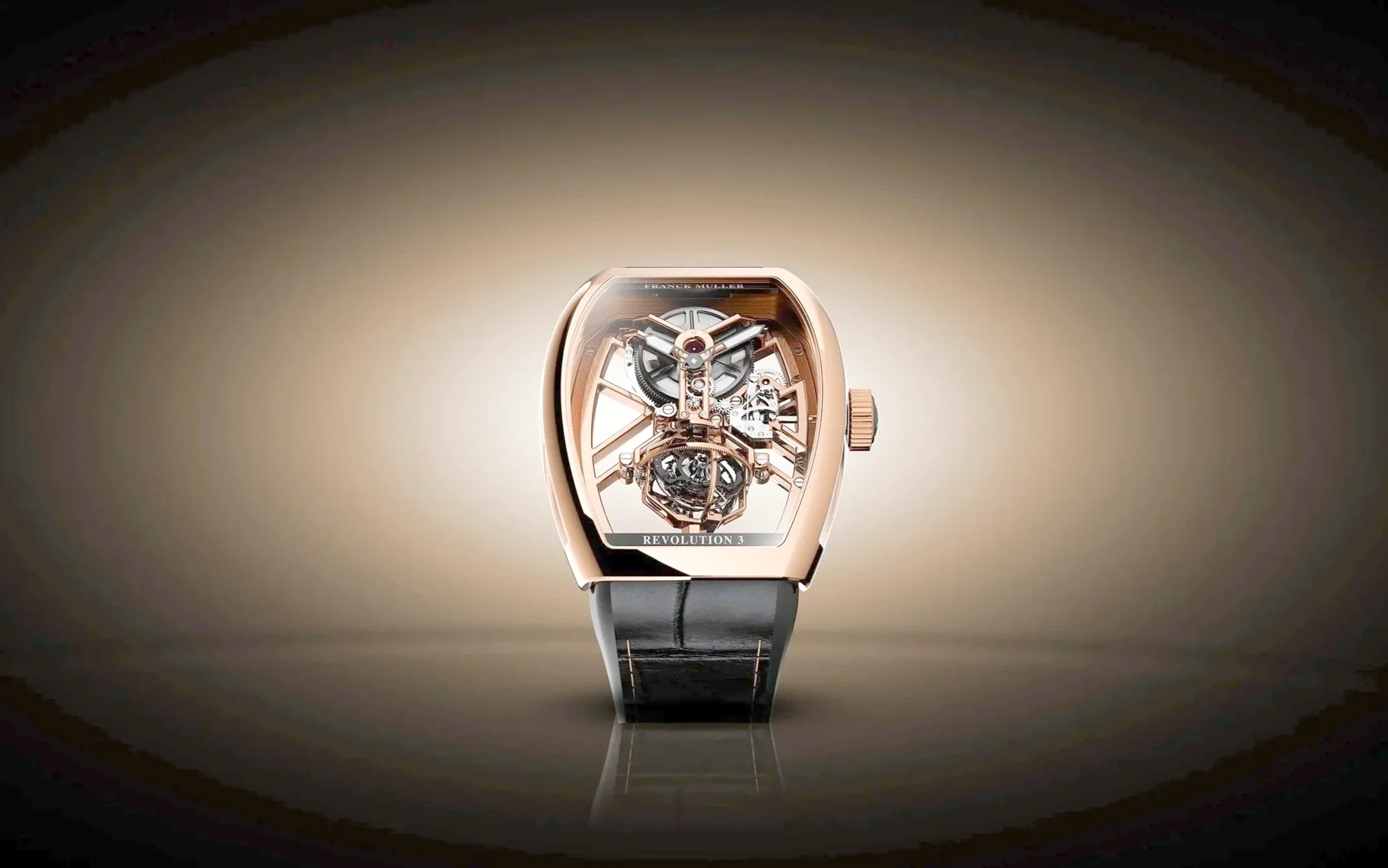 Franck Muller Vanguard Aero Revolution 3 Skeleton in rose gold