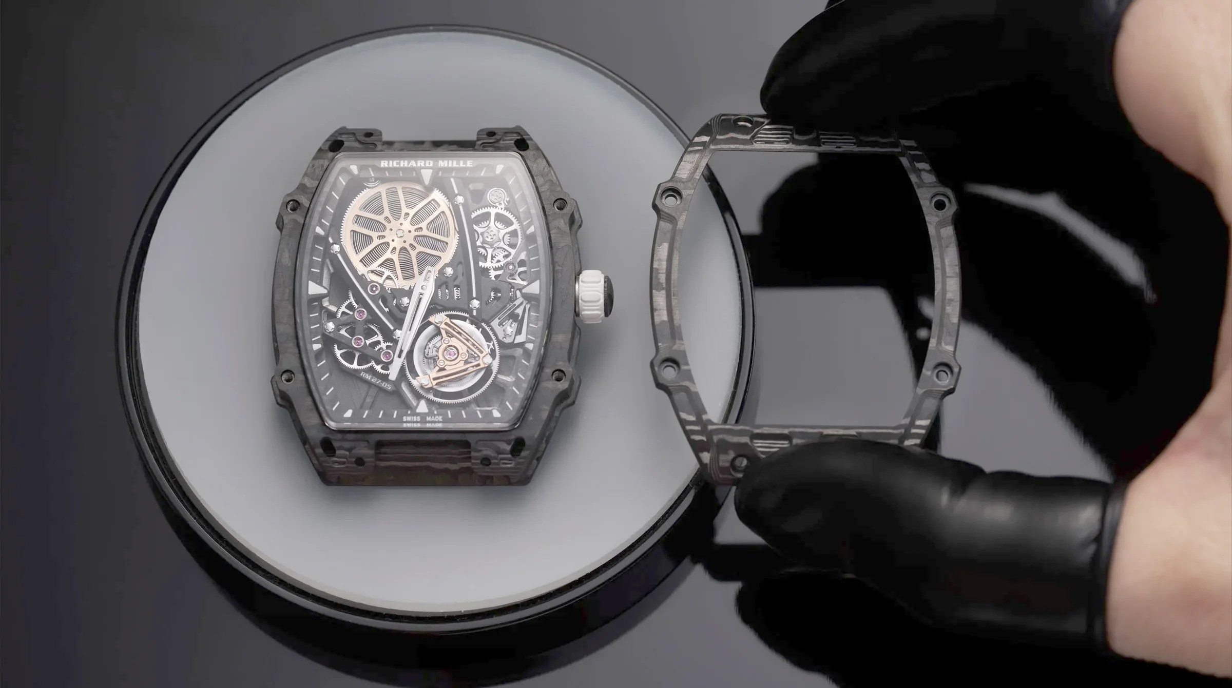 Case detail of the Richard Mille RM 27-05 Flying Tourbillon Rafael Nadal